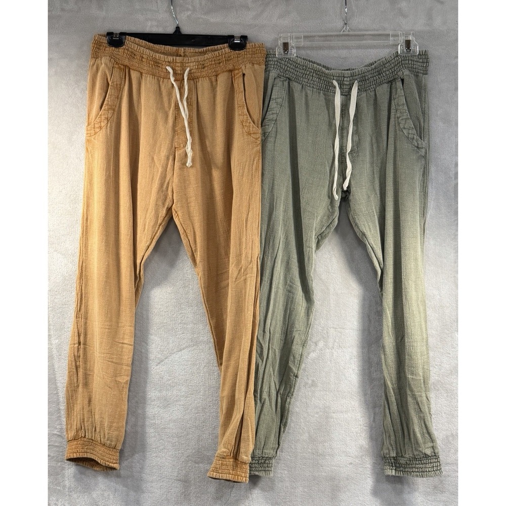 Rip Curl Surf Pants Womens M Lot of 2 Cotton Jogger Beach Coastal Drawstring